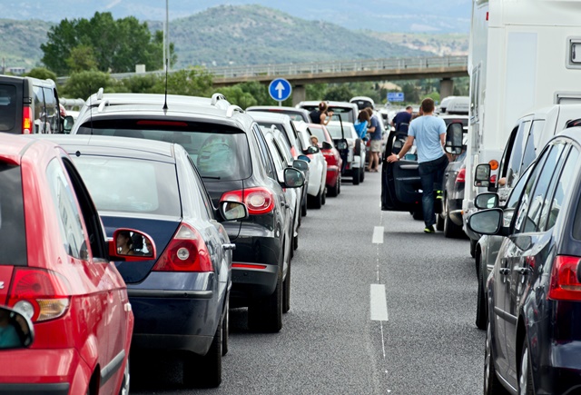 Stau, Autobahn, Menschen